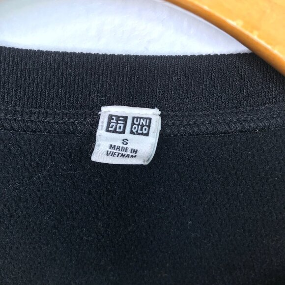 Uniqlo Heat Tech Waffle Knit Long Sleeve T Shirt Black Mens S - Picture 3 of 10